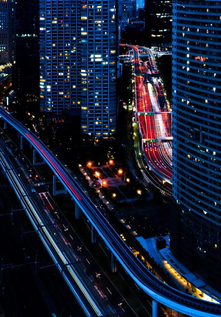 cars on road in city during night time